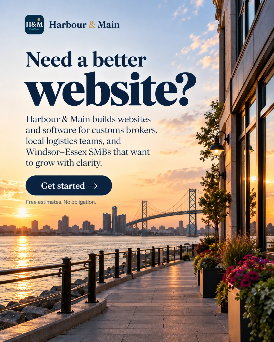 Harbour & Main builds websites and software for customs brokers and logistics businesses. Free estimates. No obligation.